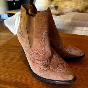 Jeffrey Campbell x Free People Ankle Boots 👢 Tan Suede Boho Country Vibe ⚡️